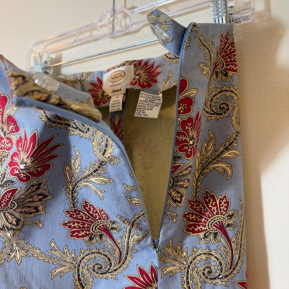 Vintage Talbots Women's Blue Floral Print Cropped Stretch Pants Size 18 Trousers - Picture 8 of 8